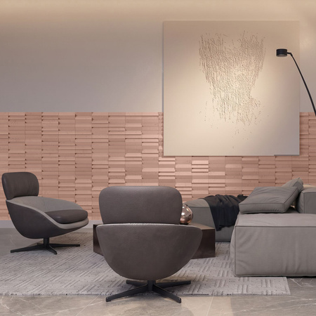 Płyta betonowa na ścianę 3D PB69 5x22,6x2, brudny róż CL07, beton architektoniczny