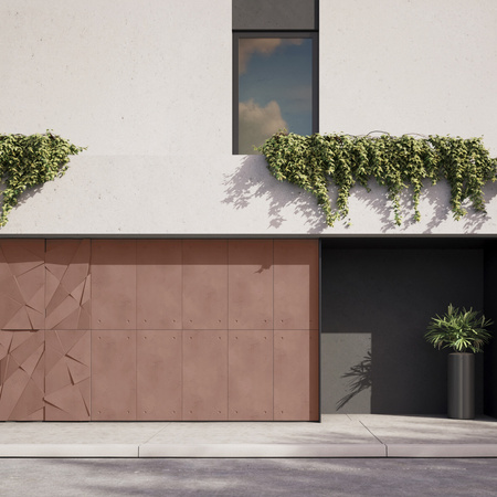 Płyta betonowa na ścianę 3D PB05B 1200x600x48, brudny róż CL07, wzór B, beton architektoniczny