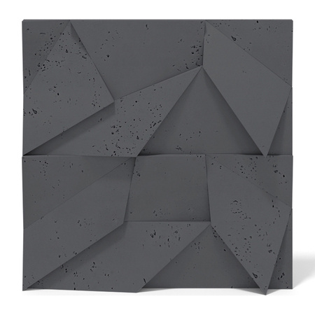 Płyta betonowa na ścianę 3D PB06B 600x600x42, czarny B15; wzór B, beton architektoniczny