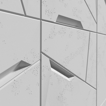 Płyta betonowa na ścianę 3D PB18B 1200x600x38, jasnoszary S50; wzór B, beton architektoniczny