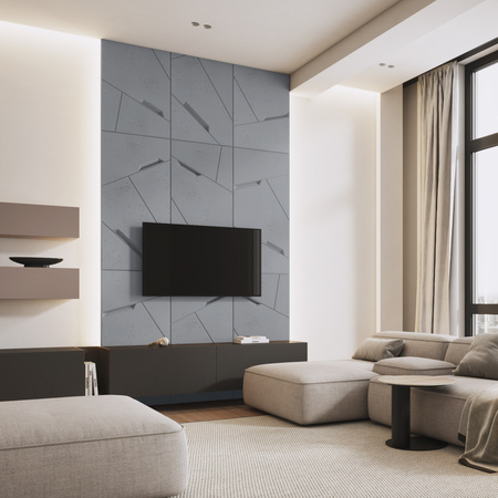 Płyta betonowa na ścianę 3D PB18 1200x600x38, antracytowy B08, beton architektoniczny