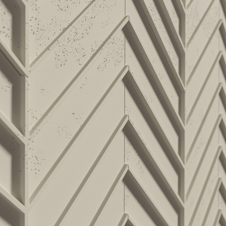 Płyta betonowa na ścianę 3D PB45 1188x600x25, kość słoniowa KS, beton architektoniczny