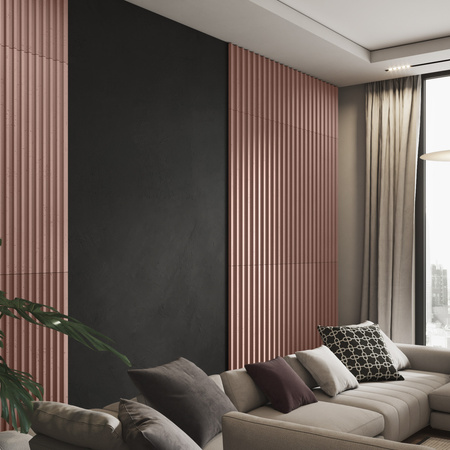 Płyta betonowa na ścianę 3D PB39 1350x490x30, brudny róż CL07, beton architektoniczny
