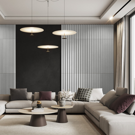Płyta betonowa na ścianę 3D PB39 1350x490x30, jasnoszary S50, beton architektoniczny