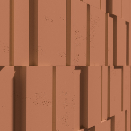 Płyta betonowa na ścianę 3D PB13 1200x600x40, terakota CL01, beton architektoniczny
