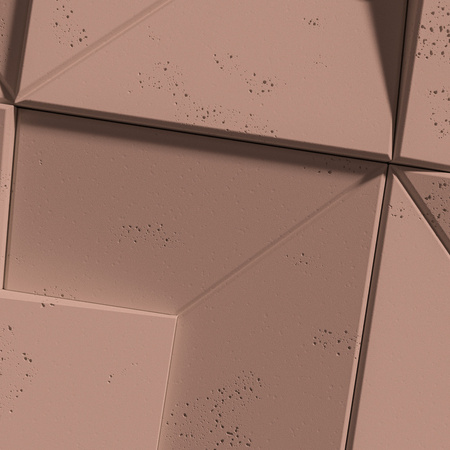 Płyta betonowa na ścianę 3D PB26A 600x600x45, brudny róż CL07; wzór A, beton architektoniczny