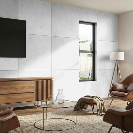 Płyta betonowa na ścianę 2D PA03 600x600x10, jasnoszary S50, beton architektoniczny