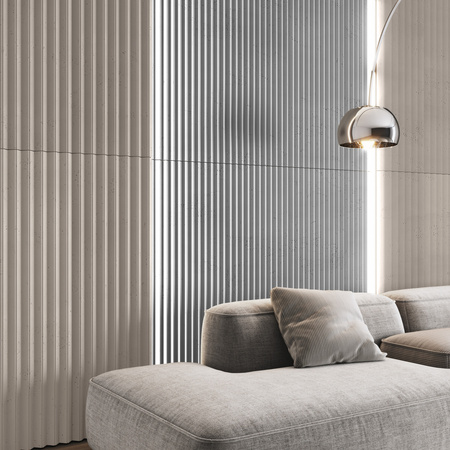 Płyta betonowa na ścianę 3D PB64 1350x480x30, kaszmirowy CL04, beton architektoniczny