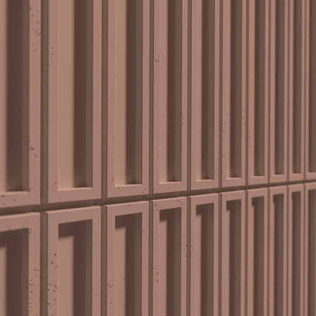 Płyta betonowa na ścianę 3D PB66A 1350x430x22, brudny róż CL07, wzór A, beton architektoniczny