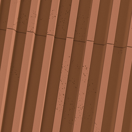 Płyta betonowa na ścianę 3D PB41 1350x380x44, terakota CL01, beton architektoniczny