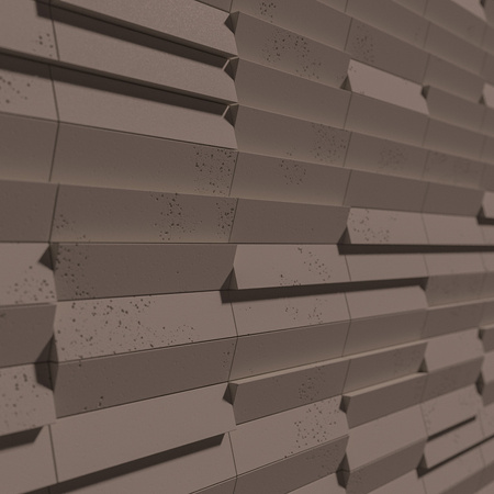 Płyta betonowa na ścianę 3D PB69 5x22,6x2, czekoladowy CL02, beton architektoniczny