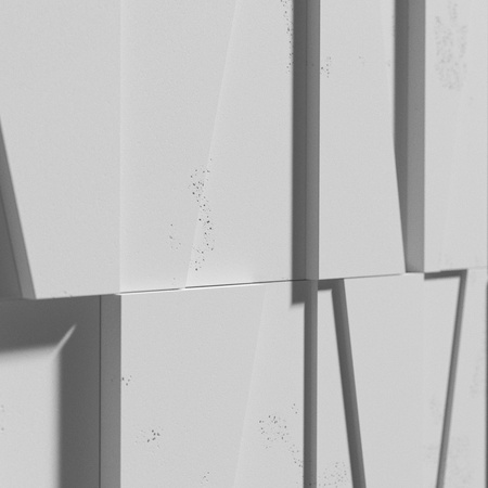 Płyta betonowa na ścianę 3D PB10 600x600x40, jasnoszary S50, beton architektoniczny