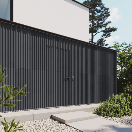 Płyta betonowa na ścianę 3D PB59 1350x500x35, czarny B15, beton architektoniczny