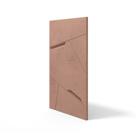 Płyta betonowa na ścianę 3D PB18B 1200x600x38, brudny róż CL07; wzór B, beton architektoniczny