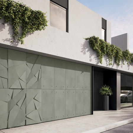 Płyta betonowa na ścianę 3D PB05A 1200x600x48, zgaszona zieleń CL09, wzór A, beton architektoniczny