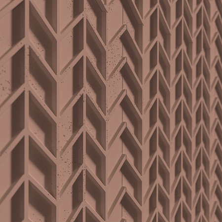 Płyta betonowa na ścianę 3D PB49 935x600x25, brudny róż CL07, beton architektoniczny