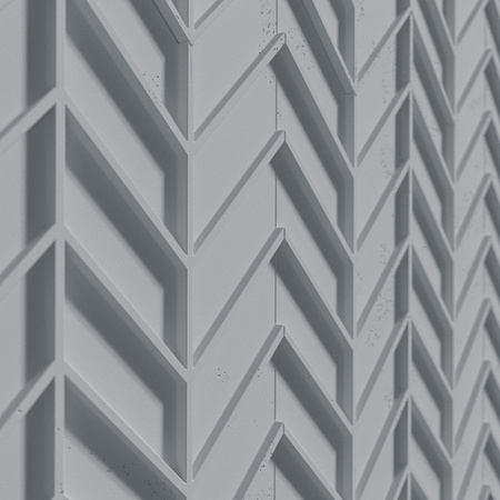 Płyta betonowa na ścianę 3D PB47 939x600x25, szary S96, beton architektoniczny