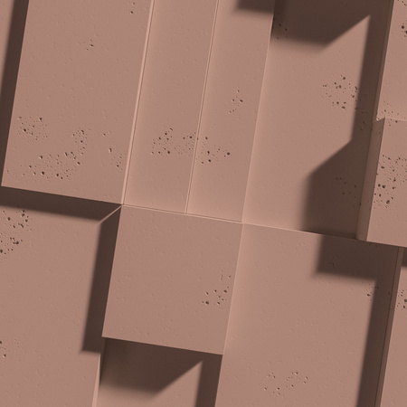 Płyta betonowa na ścianę 3D PB11 1200x600x40, brudny róż CL07; wzór A, beton architektoniczny