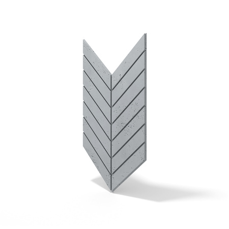 Płyta betonowa na ścianę 3D PB44 1188x600x25, szary S96, beton architektoniczny