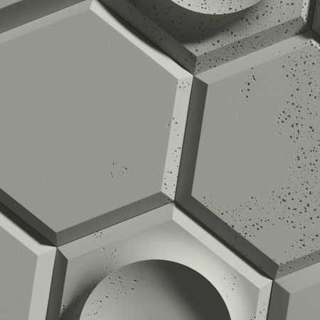 Płyta betonowa na ścianę 3D PB01 975x650x35, zgaszona zieleń CL09, beton architektoniczny