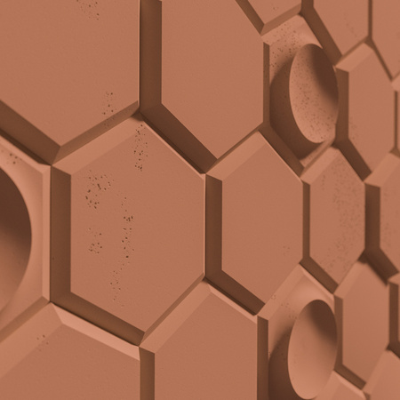Płyta betonowa na ścianę 3D PB01D 260x300x37, terakota CL01, beton architektoniczny