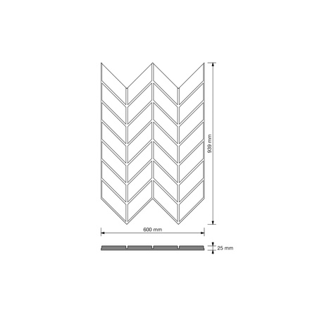 Płyta betonowa na ścianę 3D PB46 939x600x25, kaszmirowy CL04, beton architektoniczny