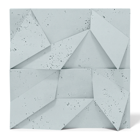 Płyta betonowa na ścianę 3D PB06B 600x600x42, jasny błękit CL06; wzór B, beton architektoniczny