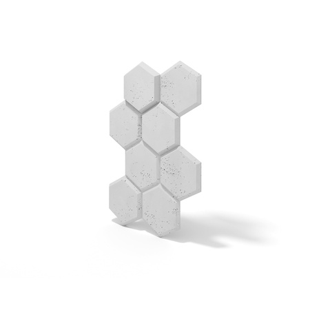 Płyta betonowa na ścianę 3D PB01 975x650x35, jasnoszary S50, beton architektoniczny