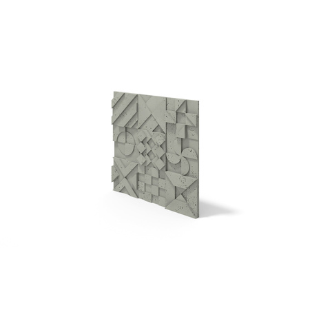 Płyta betonowa na ścianę 3D PB12B 600x600x40, zgaszona zieleń CL09; wzór B, beton architektoniczny