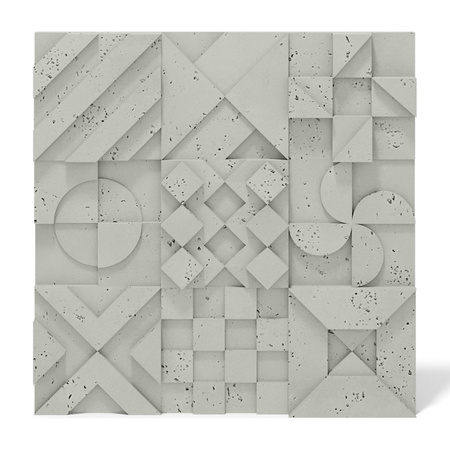 Płyta betonowa na ścianę 3D PB12B 600x600x40, pistacjowy CL08; wzór B, beton architektoniczny