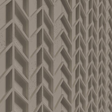 Płyta betonowa na ścianę 3D PB49 935x600x25, szarobeżowy CL05, beton architektoniczny