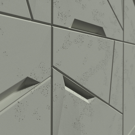 Płyta betonowa na ścianę 3D PB18B 1200x600x38, zgaszona zieleń CL09; wzór B, beton architektoniczny