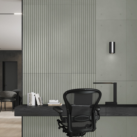 Płyta betonowa na ścianę 3D PB38 1350x480x30, zgaszona zieleń CL09, beton architektoniczny