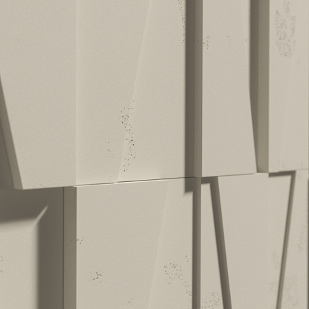Płyta betonowa na ścianę 3D PB10 600x600x40, kość słoniowa KS, beton architektoniczny
