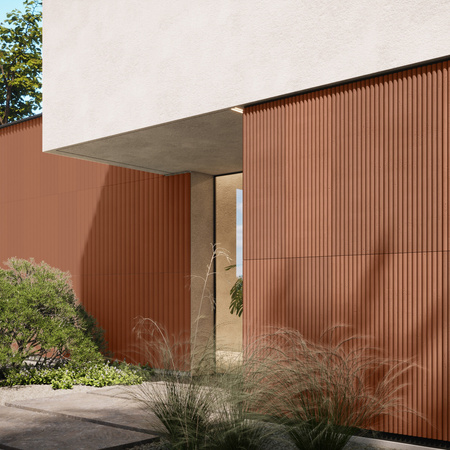 Płyta betonowa na ścianę 3D PB61 1350x500x37, terakota CL01, beton architektoniczny