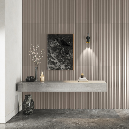 Płyta betonowa na ścianę 3D PB58 1350x560x34, szarobeżowy CL05, beton architektoniczny