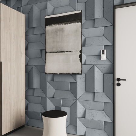 Płyta betonowa na ścianę 3D PB26A 600x600x45, antracytowy B08; wzór A, beton architektoniczny