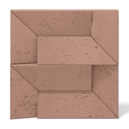 Płyta betonowa na ścianę 3D PB26A 600x600x45, brudny róż CL07; wzór A, beton architektoniczny