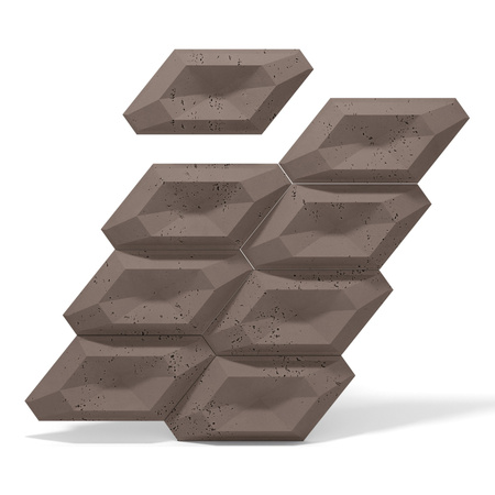 Płyta betonowa na ścianę 3D PB02 448x200x40, czekoladowy CL02, beton architektoniczny