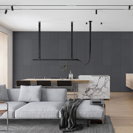 Płyta betonowa na ścianę 3D PB57 1350x460x30, czarny B15, beton architektoniczny