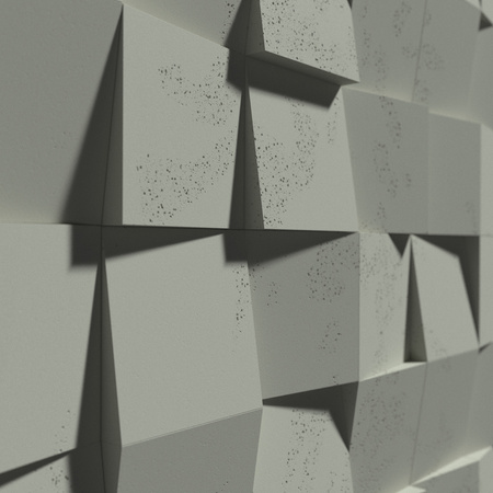 Płyta betonowa na ścianę 3D PB15 600x600x40, zgaszona zieleń CL09, beton architektoniczny