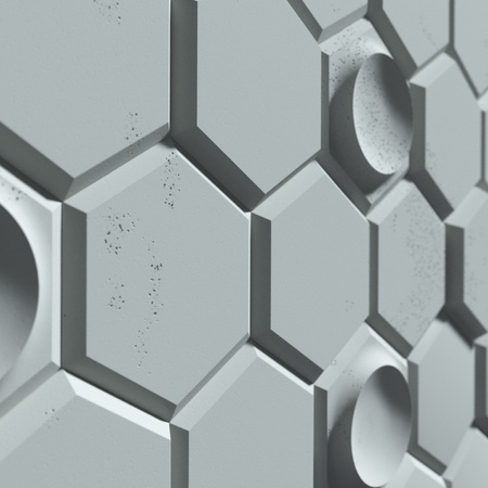 Płyta betonowa na ścianę 3D PB01 975x650x35, jasny błękit CL06, beton architektoniczny