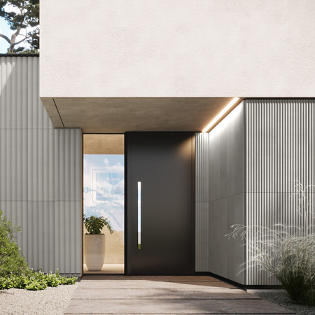 Płyta betonowa na ścianę 3D PB61 1350x500x37, zgaszona biel B0, beton architektoniczny