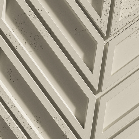 Płyta betonowa na ścianę 3D PB50 1156x600x20, kość słoniowa KS, beton architektoniczny