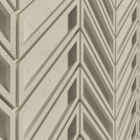 Płyta betonowa na ścianę 3D PB50 1156x600x20, kość słoniowa KS, beton architektoniczny
