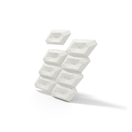 Płyta betonowa na ścianę 3D PB02 448x200x40, zgaszona biel B0, beton architektoniczny