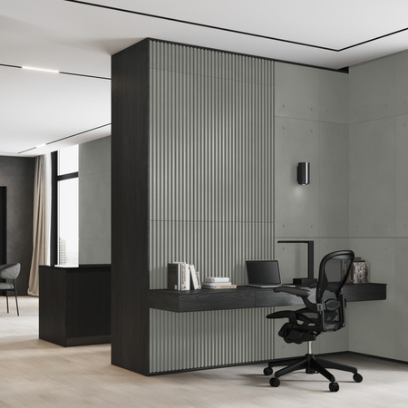 Płyta betonowa na ścianę 3D PB38 1350x480x30, zgaszona zieleń CL09, beton architektoniczny
