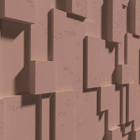 Płyta betonowa na ścianę 3D PB11 1200x600x40, brudny róż CL07; wzór A, beton architektoniczny