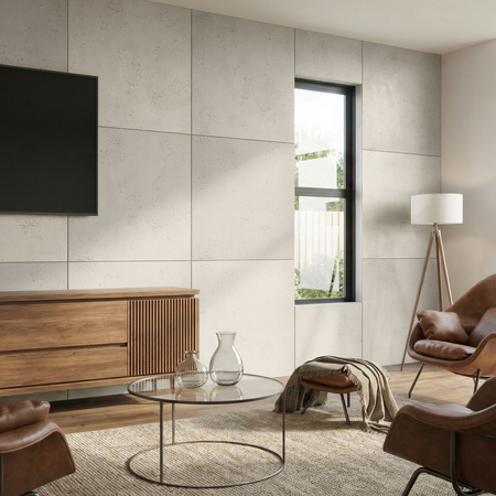 Płyta betonowa na ścianę 2D PA03 600x600x10, kość słoniowa KS, beton architektoniczny