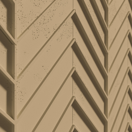 Płyta betonowa na ścianę 3D PB45 1188x600x25, miodowy CL03, beton architektoniczny